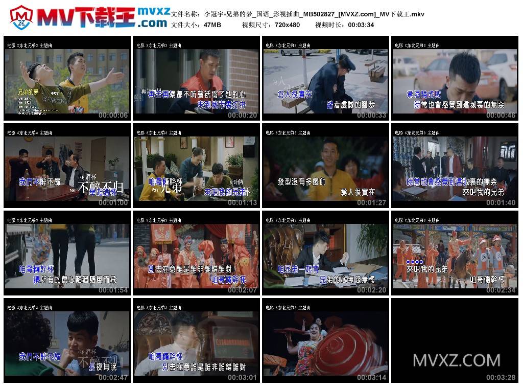 李冠宇-兄弟的梦_国语_影视插曲_MB502827